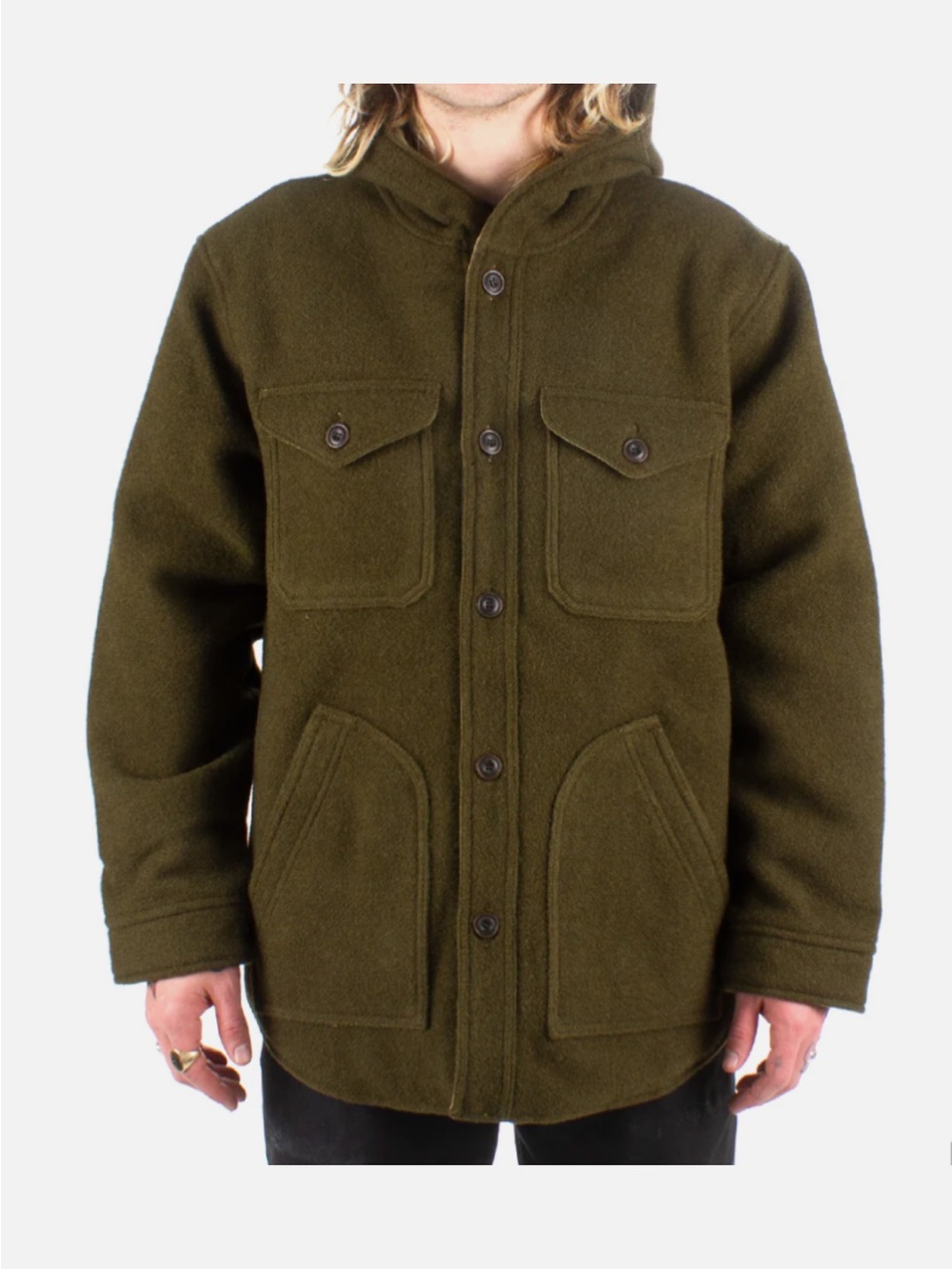 Filson Snohomish Reversible McKinley Green New Wool Military-Style Field Jacket - Picture 5 of 13